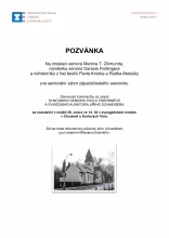 Pozvánka na instalaci poloviny seniorátního výboru